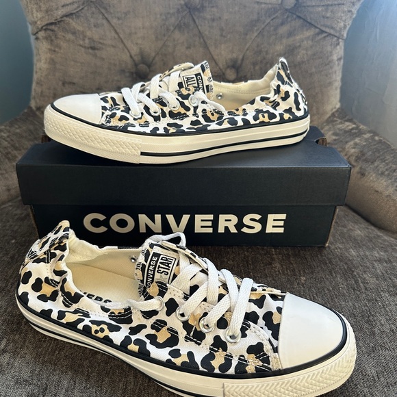 Women's Converse Chuck Taylor All Star Shoreline Slip Leopard Print Sneakers - Picture 1 of 11